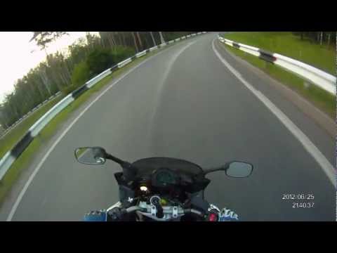 Падение на мотоцикле в повороте
