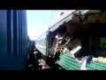 Товарняк разворотил пассажирский поезд в Подмосковье